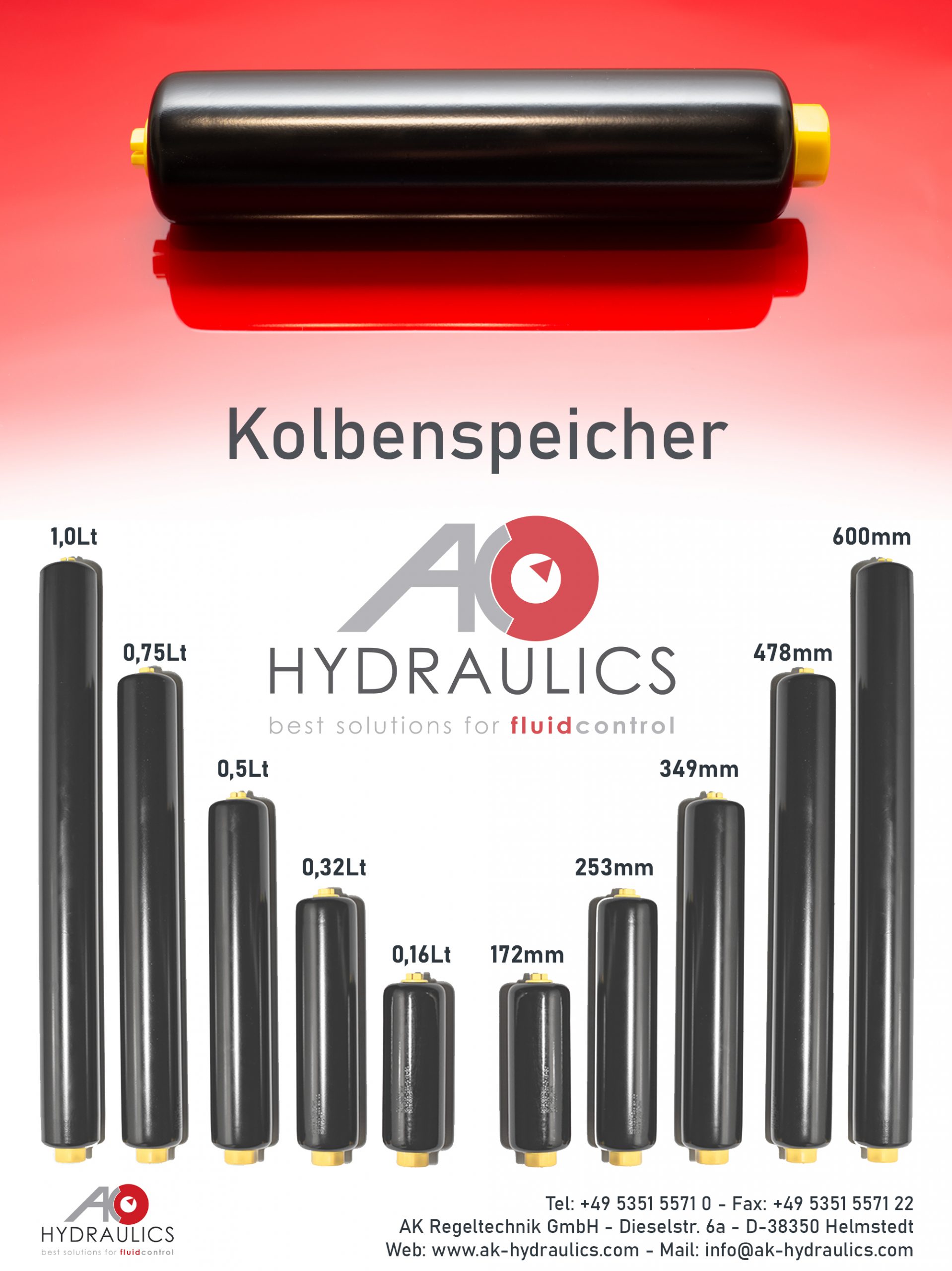 Kolbenspeicher – AK Regeltechnik – Piston Accumulators DE 3